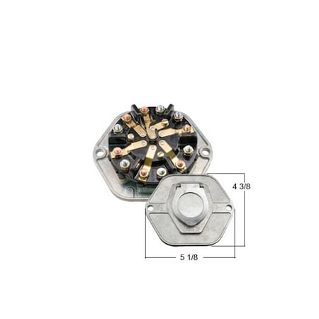 Haldex Receptacle, 7-Way, Trailer, 20A Circuit Breaker Split Pin, Metal Housing, Screw-Type BE24020